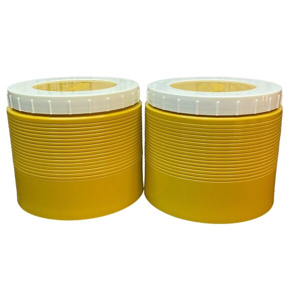 VTG SET OF 2 - THERMOS King Seeley Insulated Yellow Food Travel Container 1155/3 - Picture 14 of 16